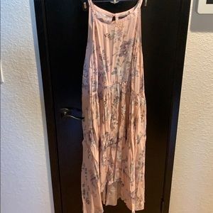 Light pink summer dress with flower print